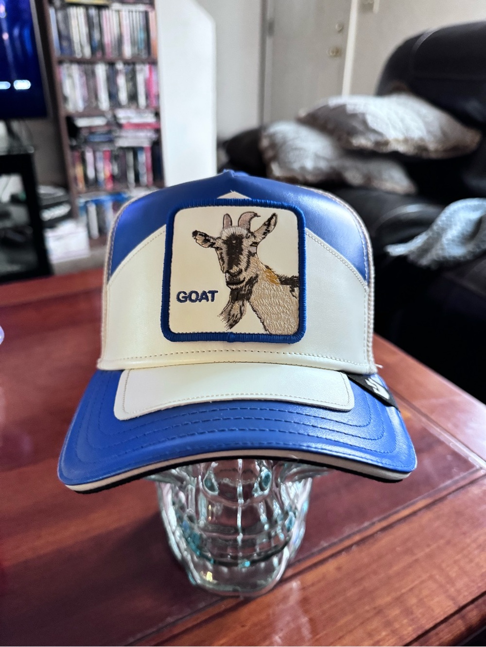 Goorin Brothers LEATHER /POLY MOTO KILLER G.O.A.T. Trucker Hat NWT